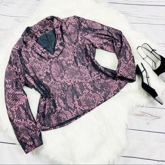 Bexley Jackets & Blazers - Women’s Pink Snake-Print Jacket